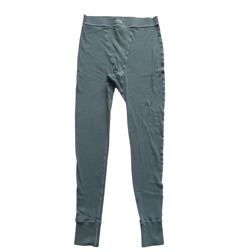 SKIMS Cotton Rib Thermal Leggings Mineral Sage Green Gray High Rise size Medium